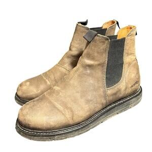 Ten Points Womens Brown Leather Chelsea Boots Outdoors Size 39 Rugged Casual